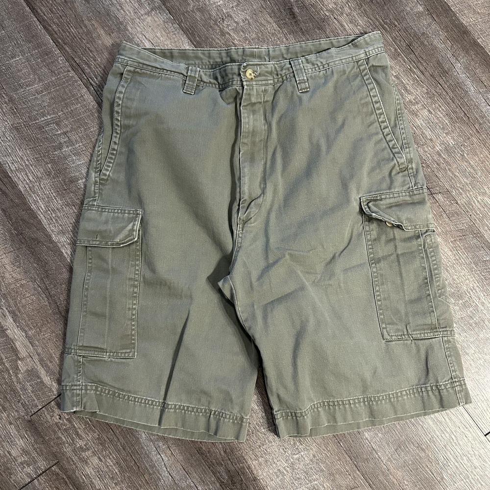 Pendleton Cargo Shorts Men's Size 34 Olive Green 100% Cotton Casual
